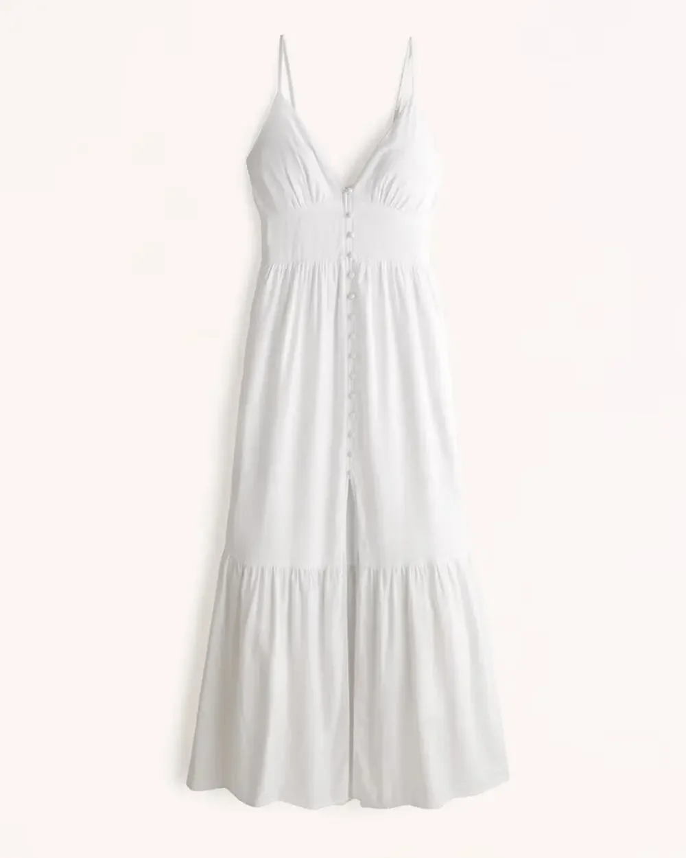 Abercrombie & Fitch Button-Through Maxi Dress - S - White
